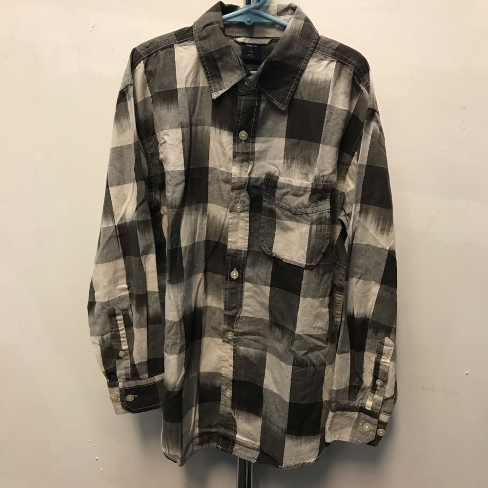 GAP Kids Black & White Cotton Shirt - Size 10